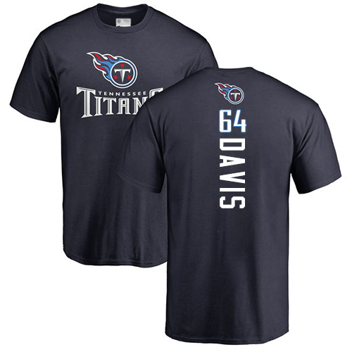 Tennessee Titans Men Navy Blue Nate Davis Backer NFL Football 64 T Shirt